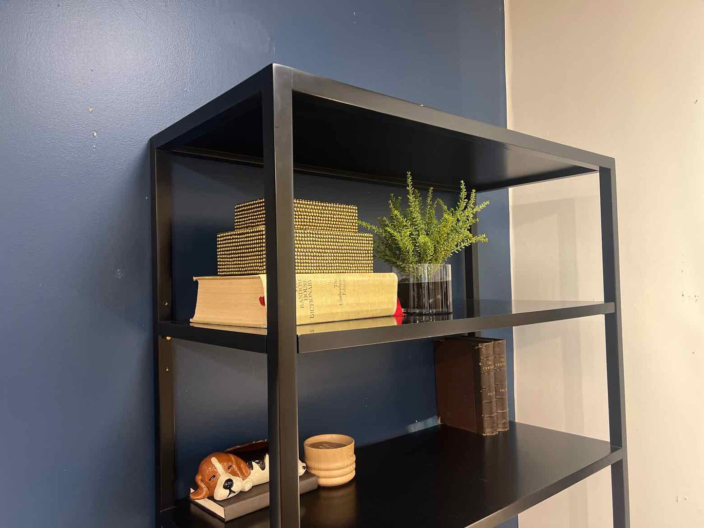 'Paxton' Black Etagere w/ Drawer