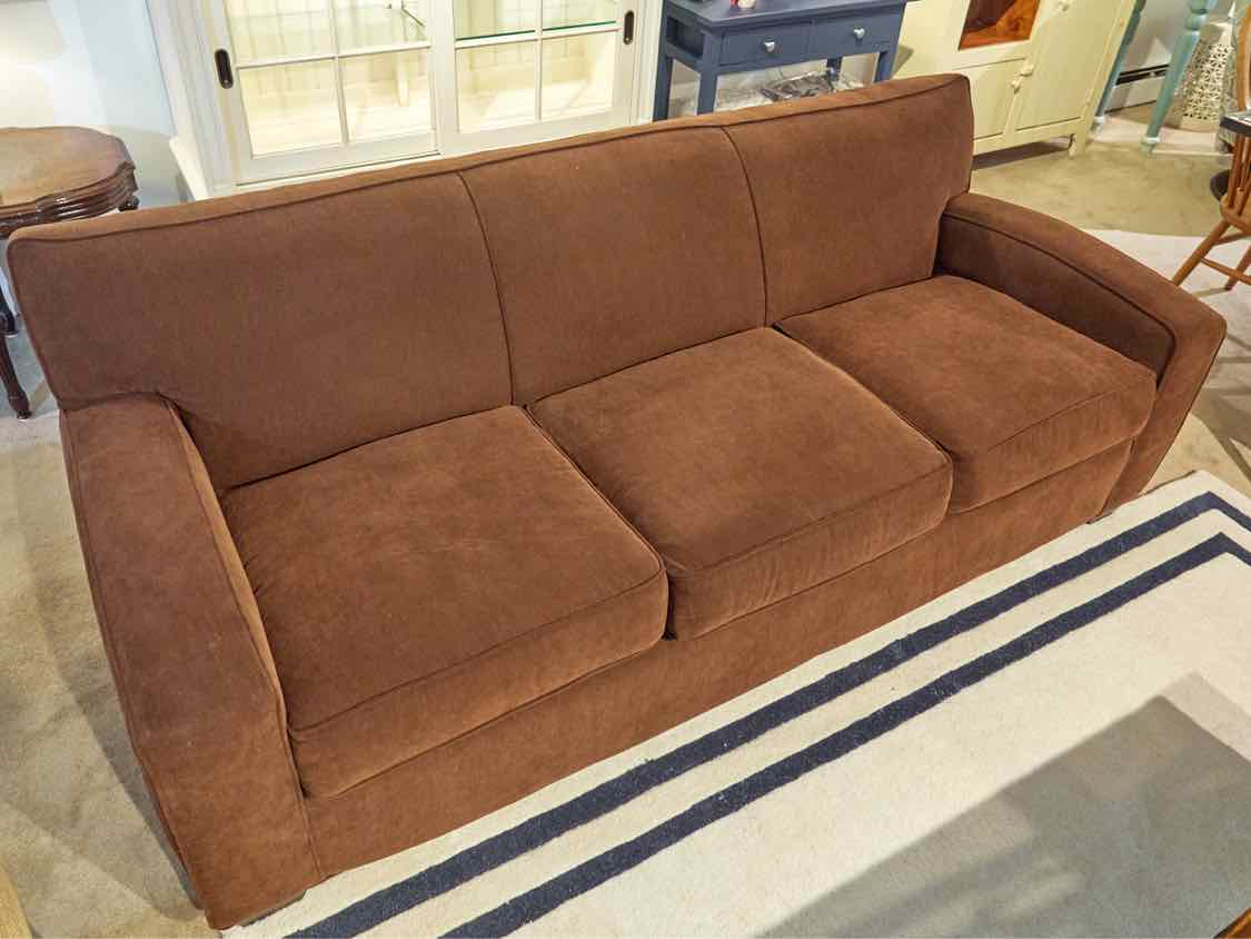 Rowe Chocolate Brown Upholstered 3 Cushion Sofa