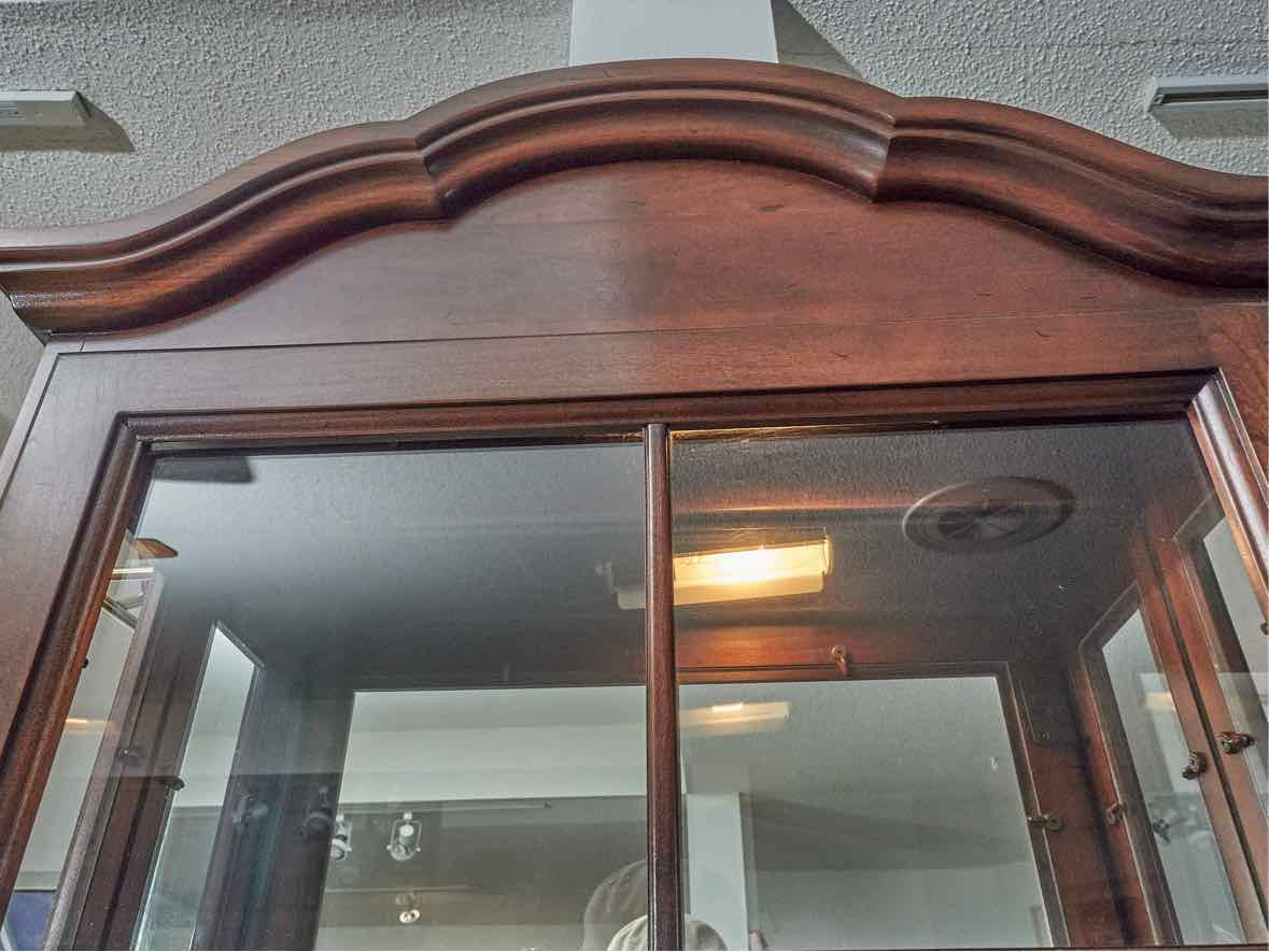 Cherry Secretary Desk with Drop Front & Glass Pane Door Top