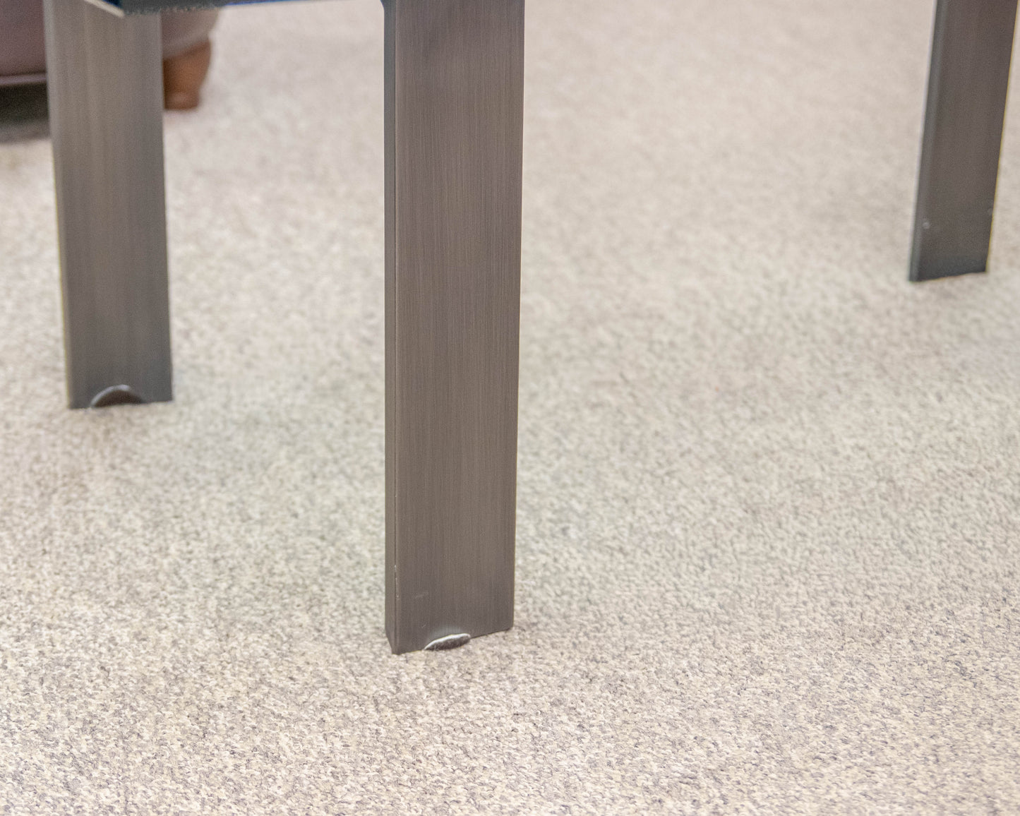 Cocktail Table with Thick Glass Top on Steel Base