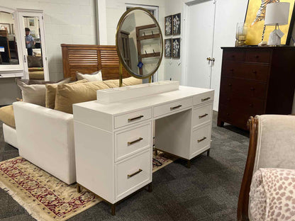 White Lacquer Vanity w/ Mirror