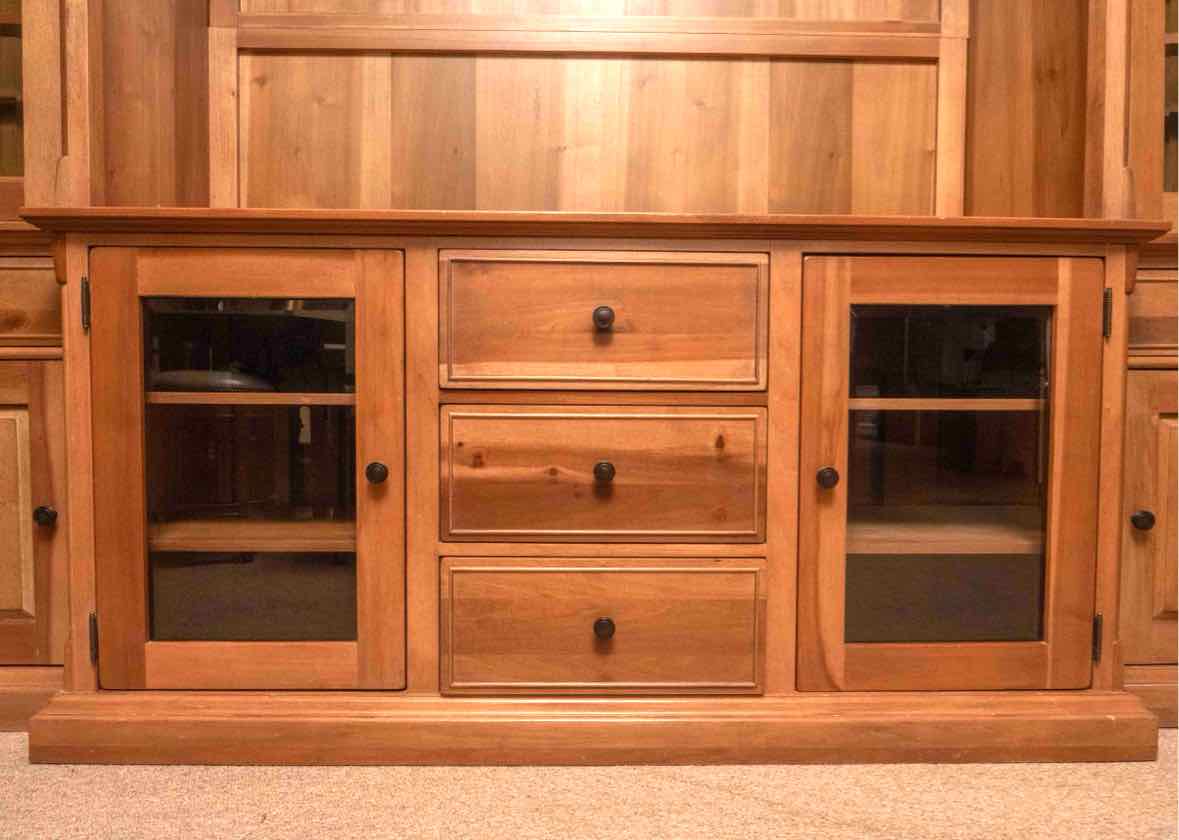 Universal Cherry 4-Piece Media Furniture Cabinet with Dental Molding Trim