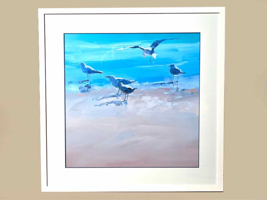 'In The Shallows II' Oil Print In White Lacquer Frame