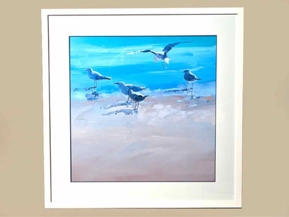 'In The Shallows II' Oil Print In White Lacquer Frame