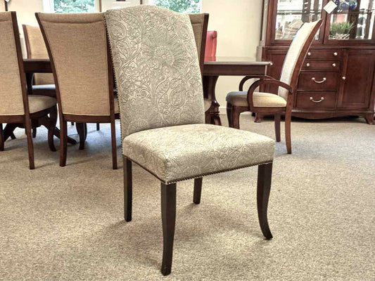 Set of Four Bassett Light Grey Upholstered Side Chairs