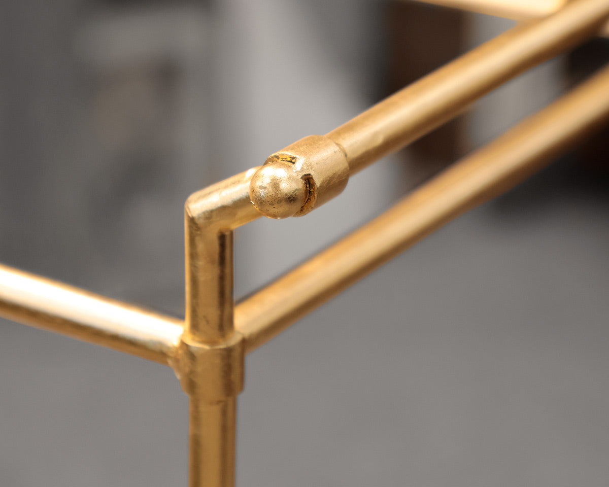 Brass Mirrored Bar Cart
