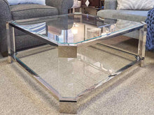 Contemporary Chrome & Glass Cocktail Table