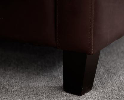 Boston Interiors Leather Chair With Ottoman