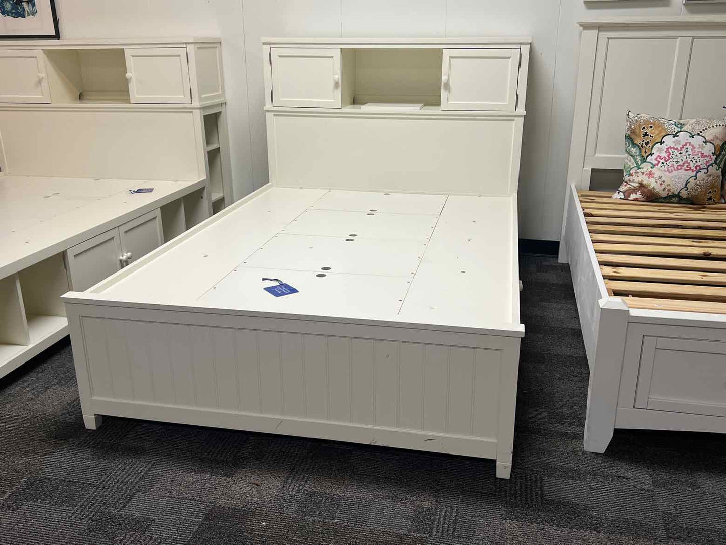 PB Teen Off-White Platform Storage Bed w/ Hutch