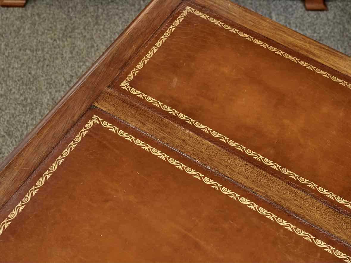 Vintage Mahogany Leather Top Desk