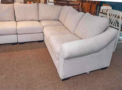 Ashley 5 Piece Cloud Grey Upholstered Sectional with Chaise