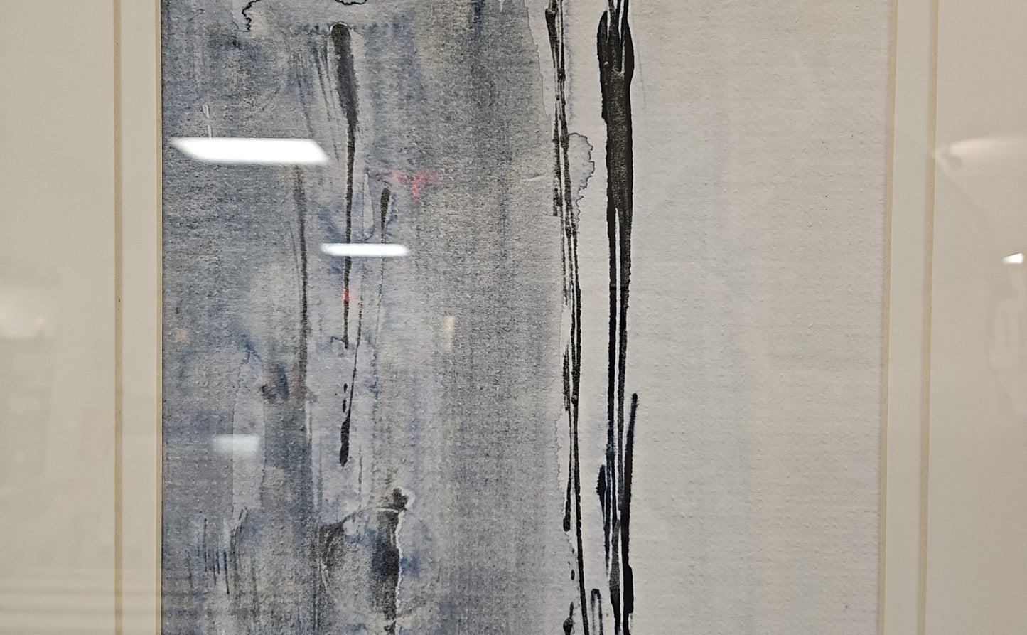 'At the Dawn D' Abstract with Distressed Black Frame