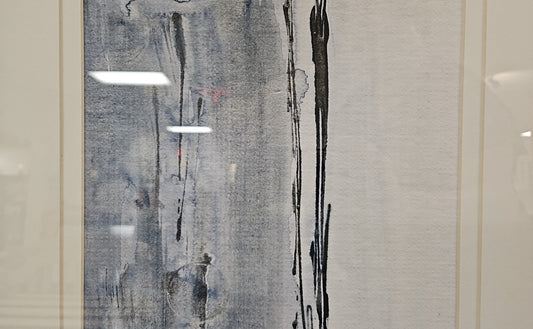 'At the Dawn D' Abstract with Distressed Black Frame