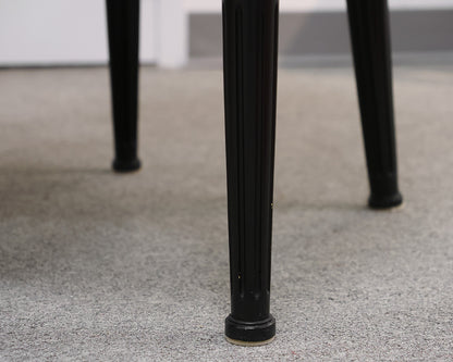 Set of Six Dining Chairs. Espresso Finish w/White Leather..