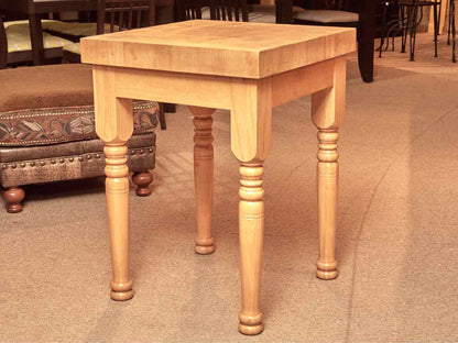 Butcher's Block Island with Maple Turned Legs