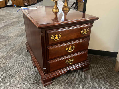Pair of Mahogany 3 Drawer Nightstands