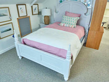 White Four Post Bed with Shutter Detail Headboard