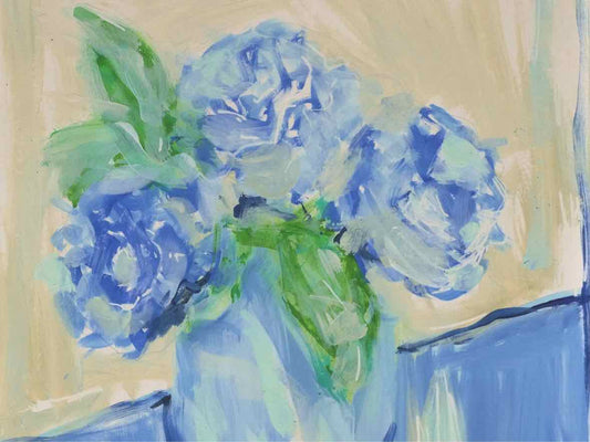 Framed Giclee 'Vase of Hydrangea I'
