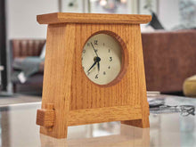 Mission Style Oak Mantle Clock