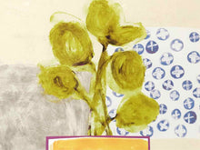 "Native Bud III" Matted Print in Whitewashed Textured Frame