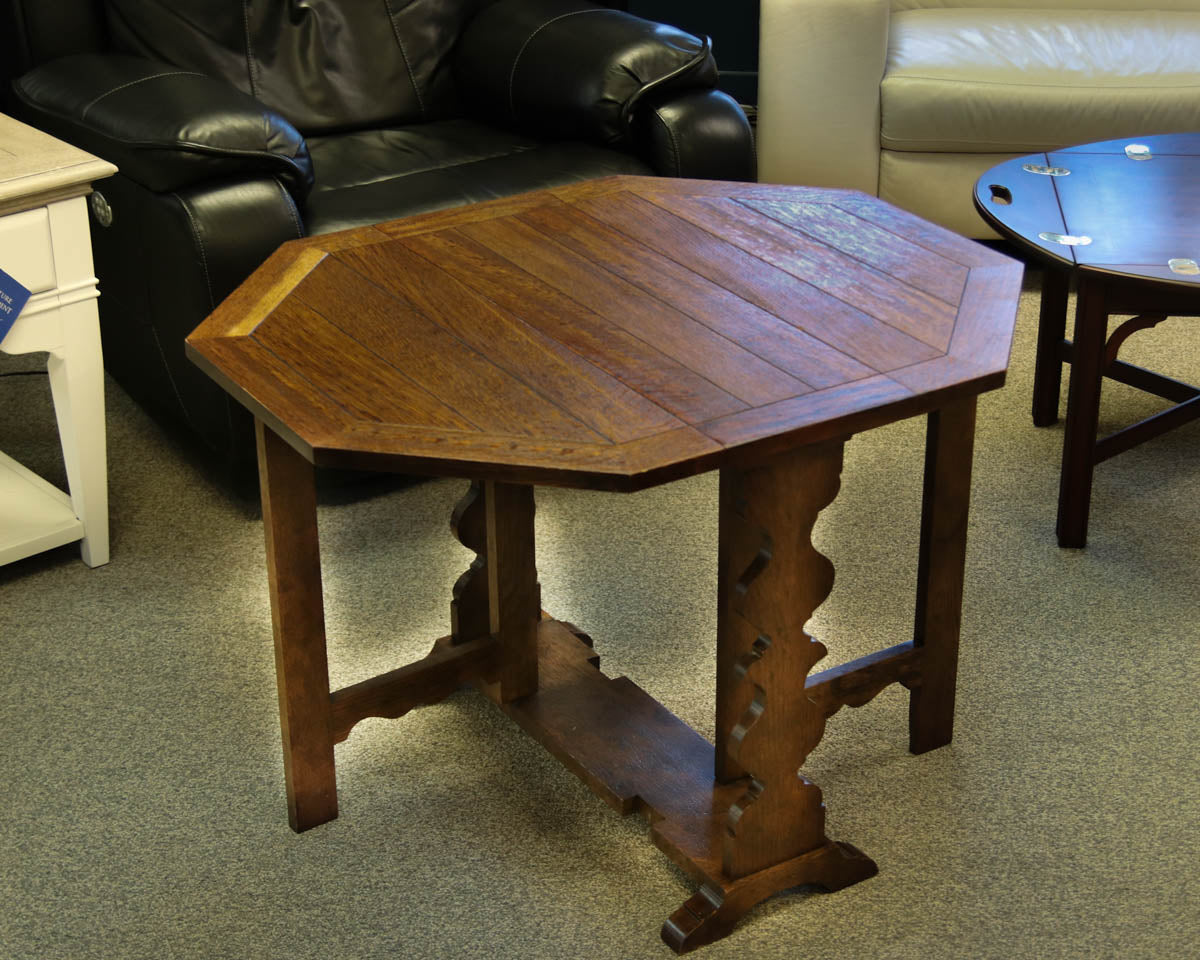Baker Quartersawn Oak Drop Leaf Side Table
