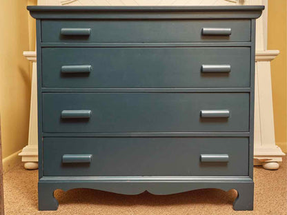 Rock Maple 4 Drawer Chest In Custom Finish 'Midnight Ocean'