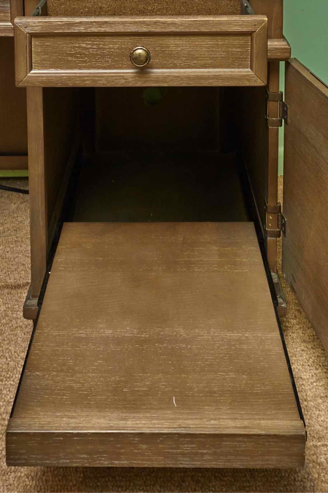 Martin Bleached Wood 4 Drawer ,File  Credenza With Hutch
