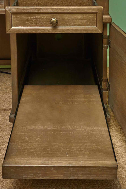 Martin Bleached Wood 4 Drawer ,File  Credenza With Hutch