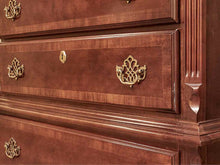 Cherry Finish 7 Drawer Chest on Chest