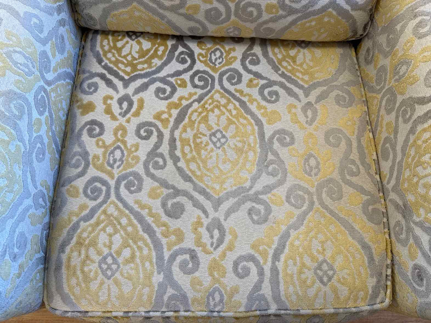 Yellow & Grey Swivel Rocker Arm Chair