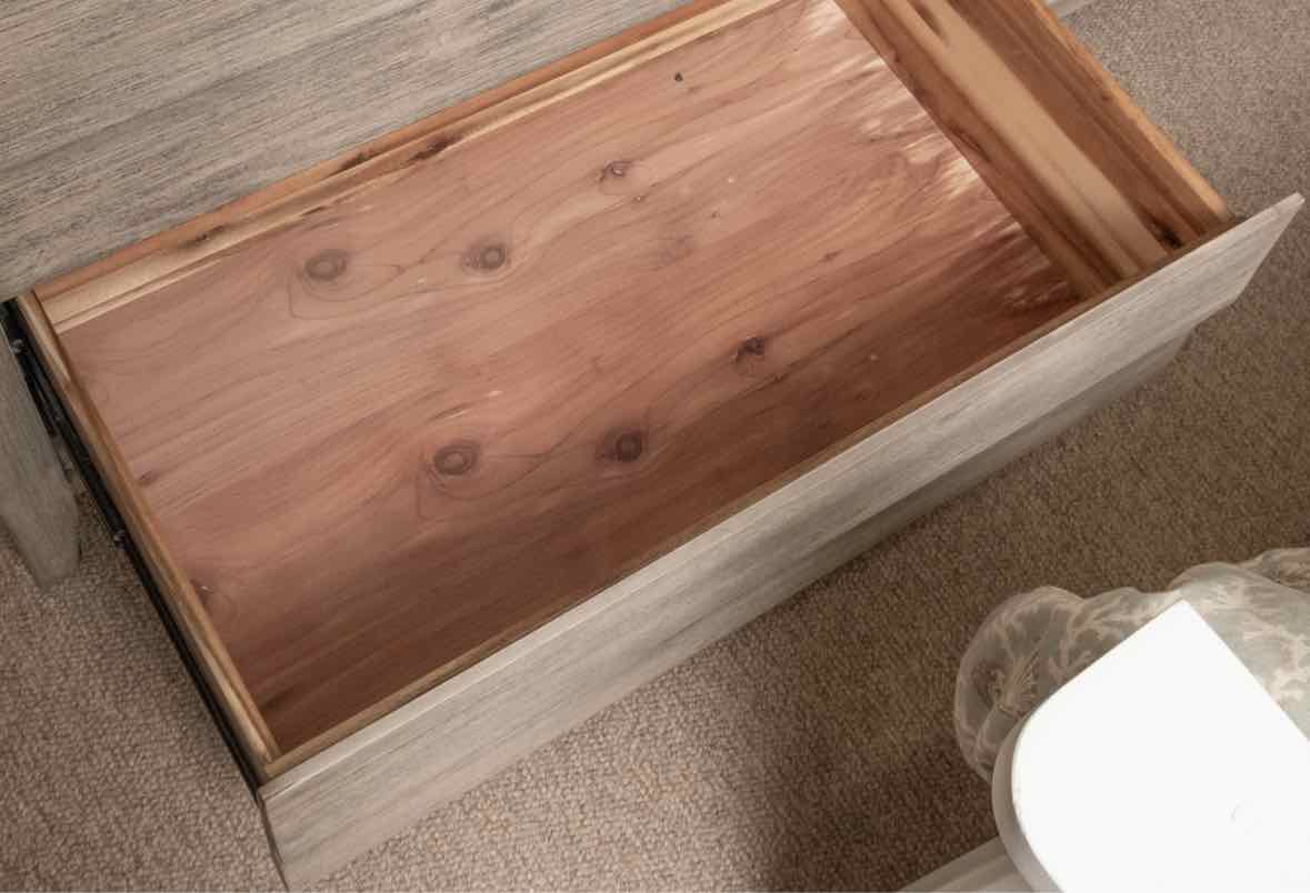 Driftwood Finish 6 Drawer Dresser & Landscape Mirror