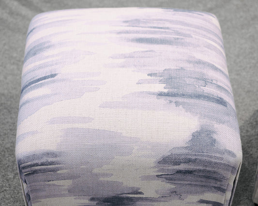 Pair of Skyline Custom Upholstered Ottomans