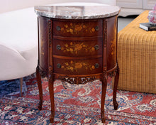 Antique Small Demi Lune Stone Top Accent Table