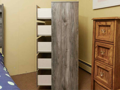 Ashley Furniture  Driftwood Finish 5 Drawer Black Metal Pulls Chest