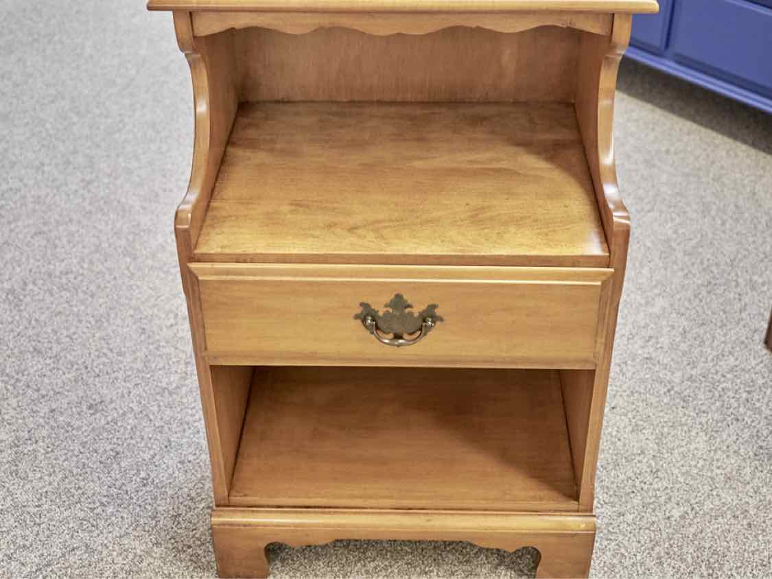 Pair of Randolph House Solid Rock Maple One Drawer Nightstands