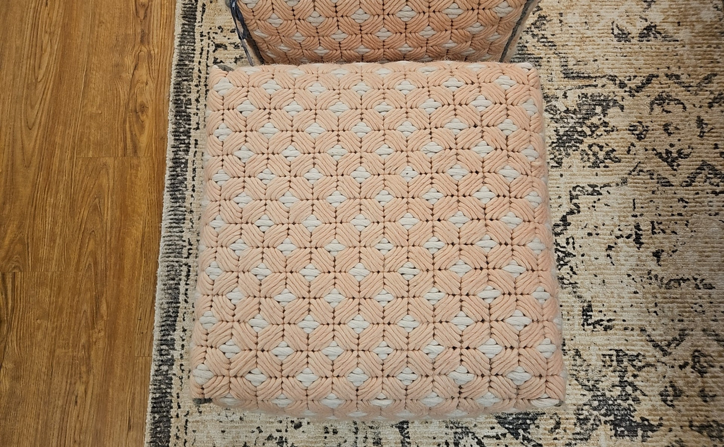 Pair of GAN Rugs 'Silai' Collection Small Poufs