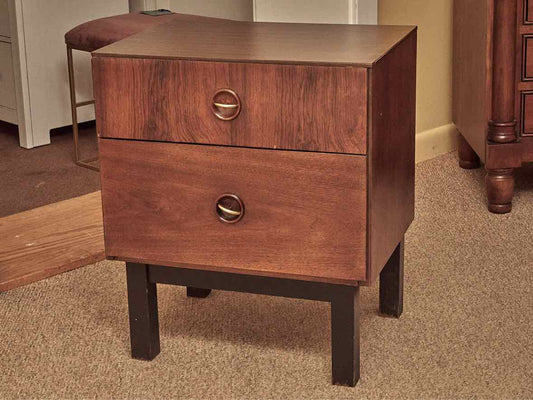 Bassett MCM Formica Laminated 2 Drawer Nightstand