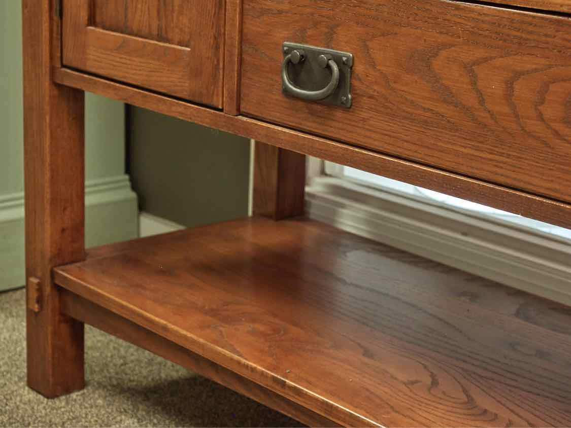 Nichols & Stone Mission Server in Oak with Cherry Finish and Bronze Pulls