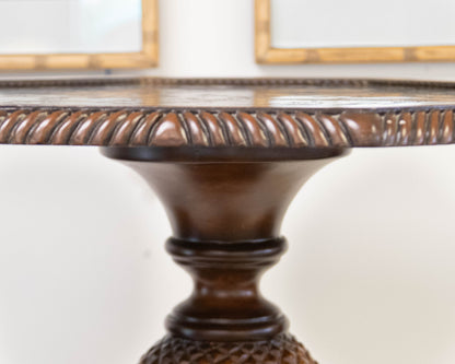 Pineapple Base Octagonal Lamp Table in Dark Finish