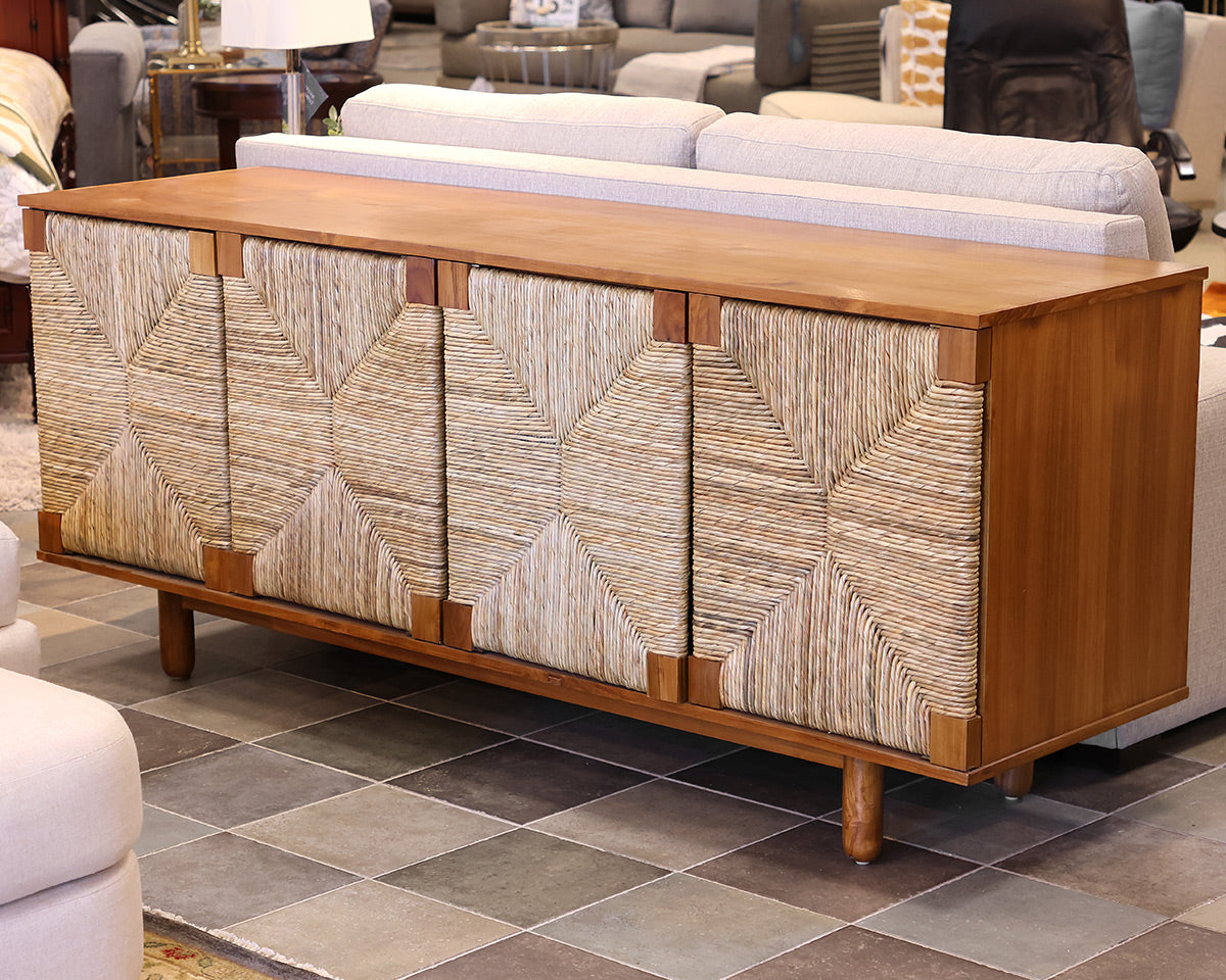 Rattan Four Door Console
