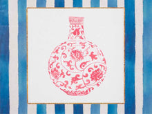 'Chinoiserie Vase IIII" White Framed Print Under Glass