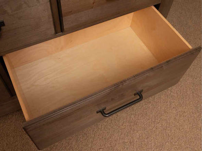 Solid American Maple 7 Drawer Dresser in Distressed Gray Finish