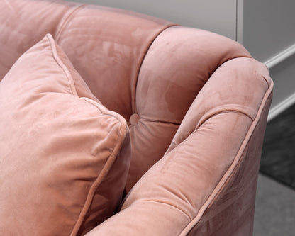 Pink Tufted Loveseat