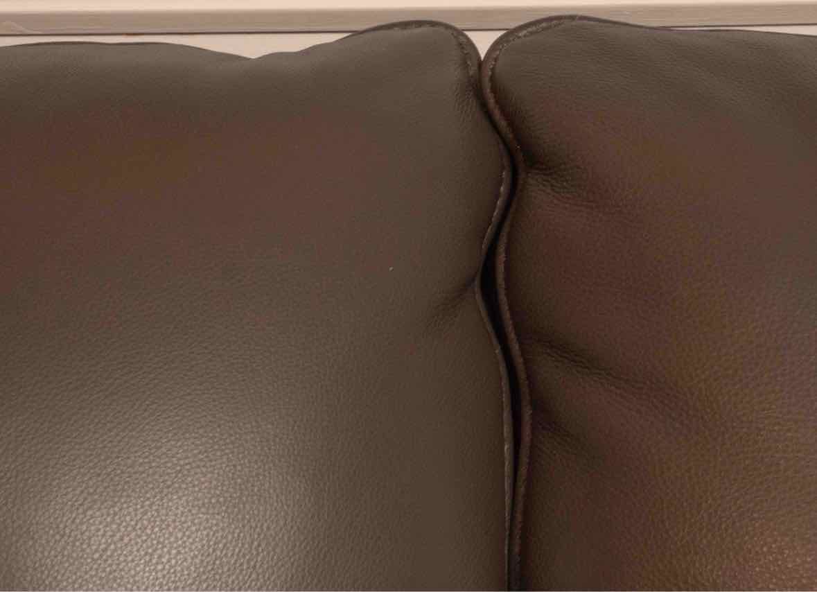 Grey Leather 2 Cushion Loveseat