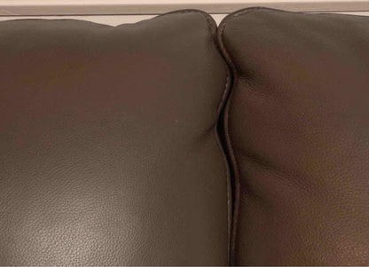 Grey Leather 2 Cushion Loveseat