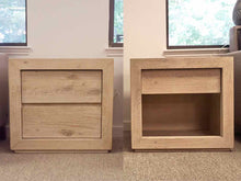 Pair of Restoration Hardware Oak Nightstands