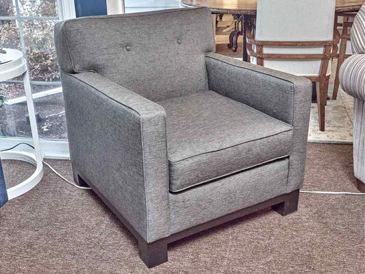 Grey Tweed Upholstered Transitional Chair