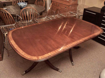 Ethan Allen Mahogany Double Pedestal Dining Table