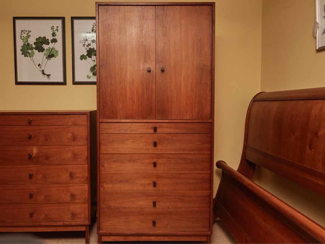 Charles Webb Teak 2 Door 5 Pull Out Accessories Drawer 6 Drawer Armoire