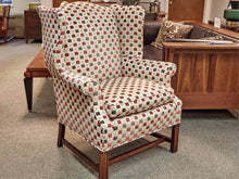 Custom Upholstered Wing Chair W/ Wooden Legs